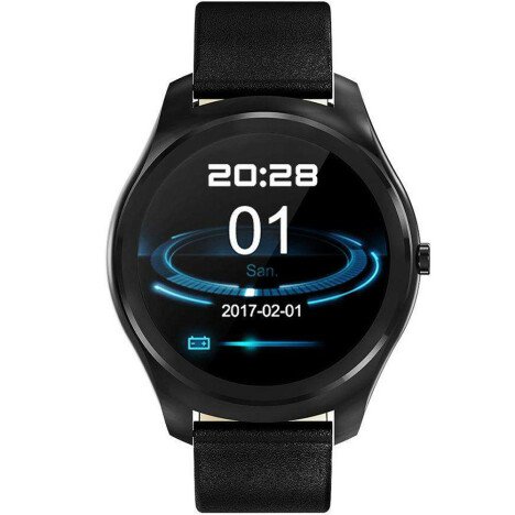 Ceas Smartwatch iUni N3 Plus, Curea Piele, BT, 1.3 Inch, IOS si Android, Black